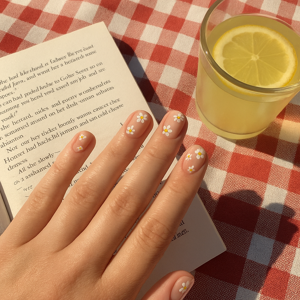 Micro Florals & Daisy Nail Art