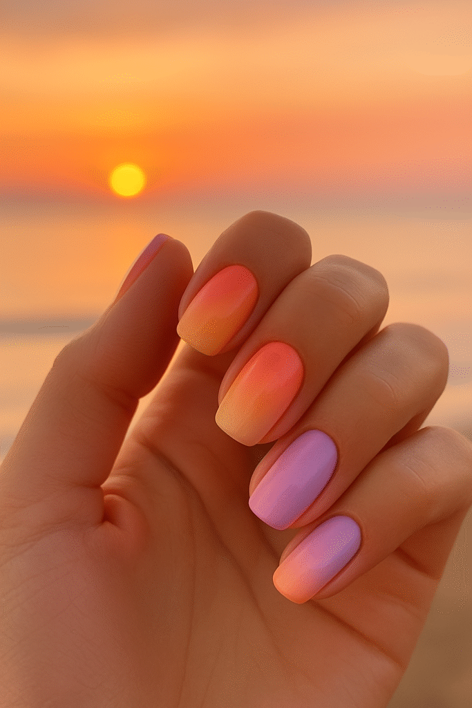 Sunset Ombre Nails