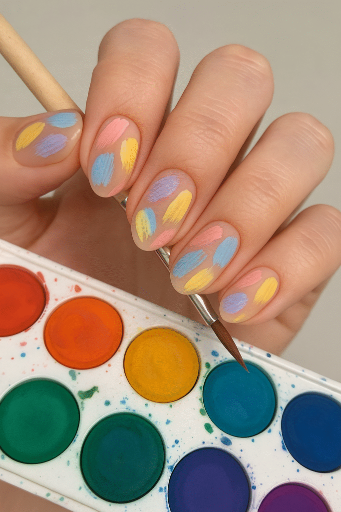 Artsy Brushstroke Nails