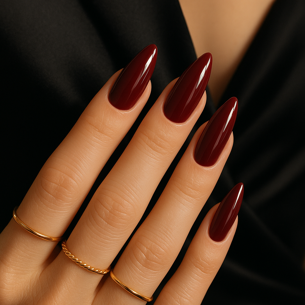 Burgundy & Nude Nails Combo