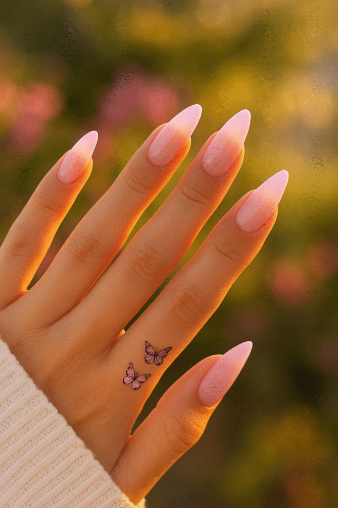 Butterfly Accent Nails