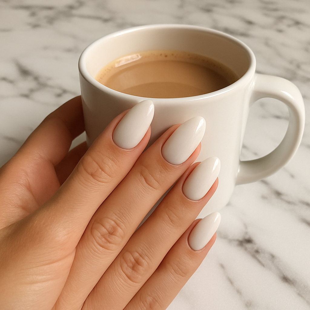Classic Milky White Gel Nails