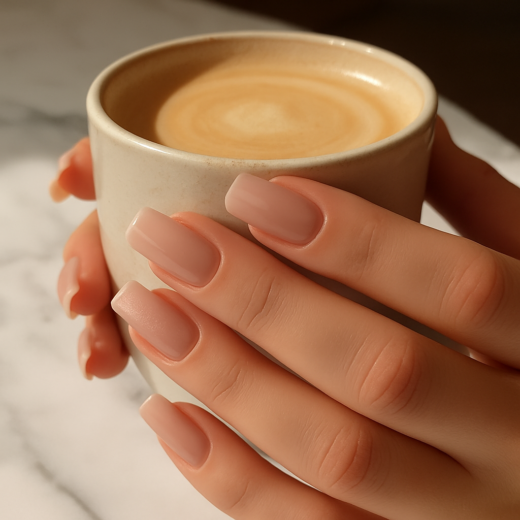 Classic Nude Coffin Nails