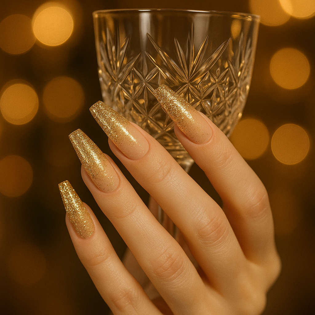 Glitter & Sparkle Coffin Nails