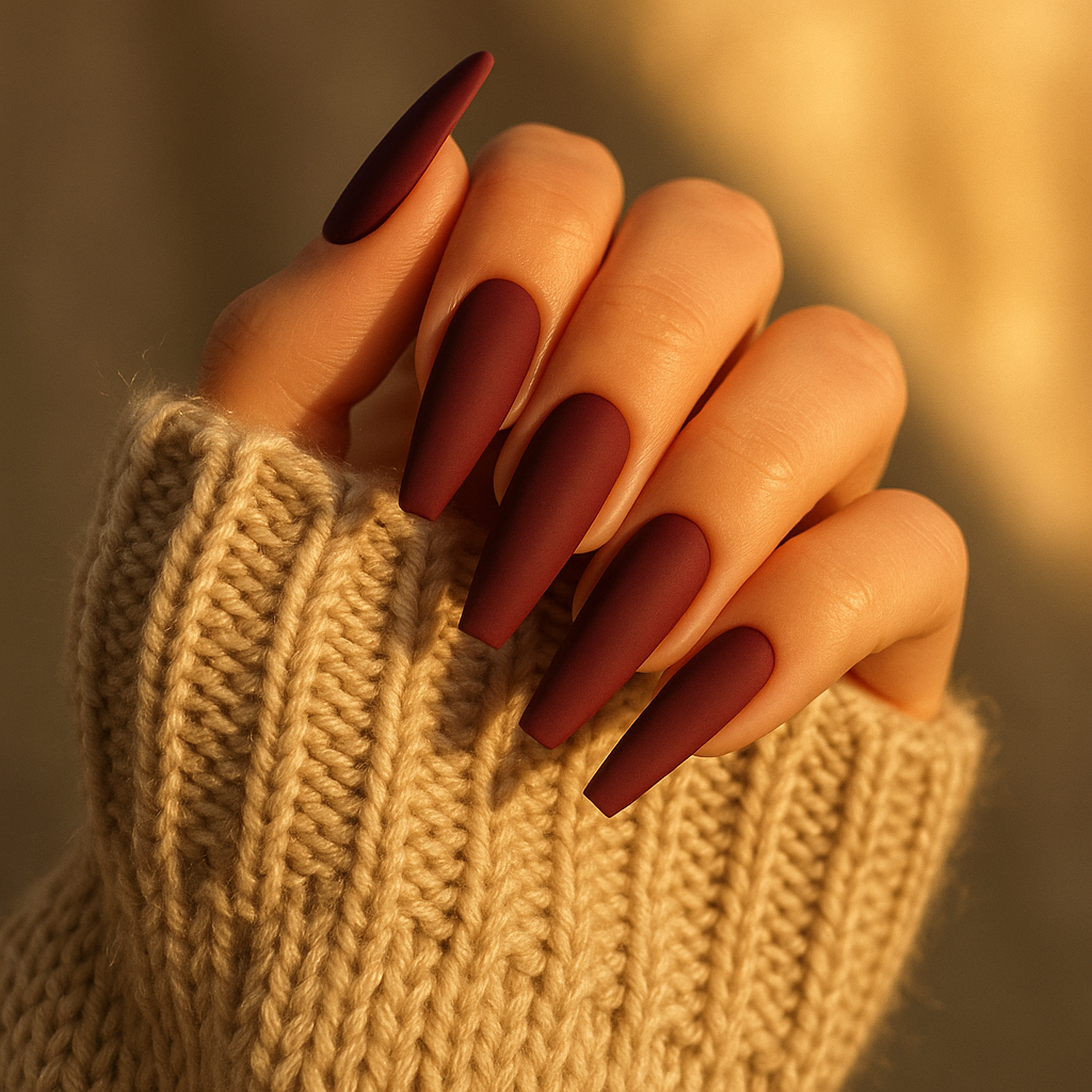 Matte Coffin Nails for Modern Minimalism