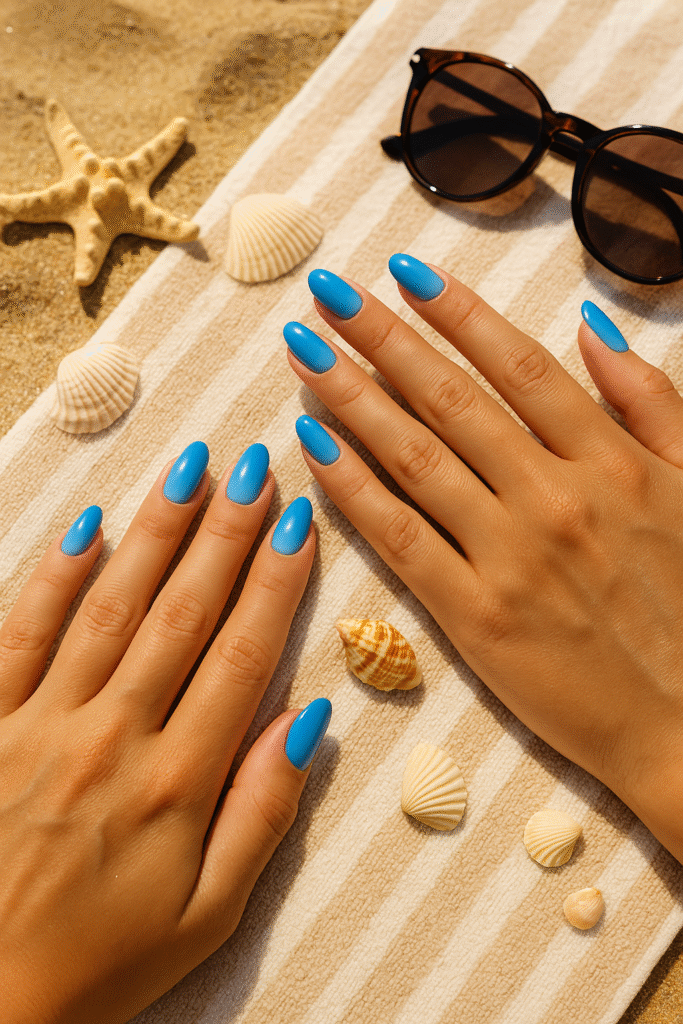 Ocean Blue & Seafoam Nails