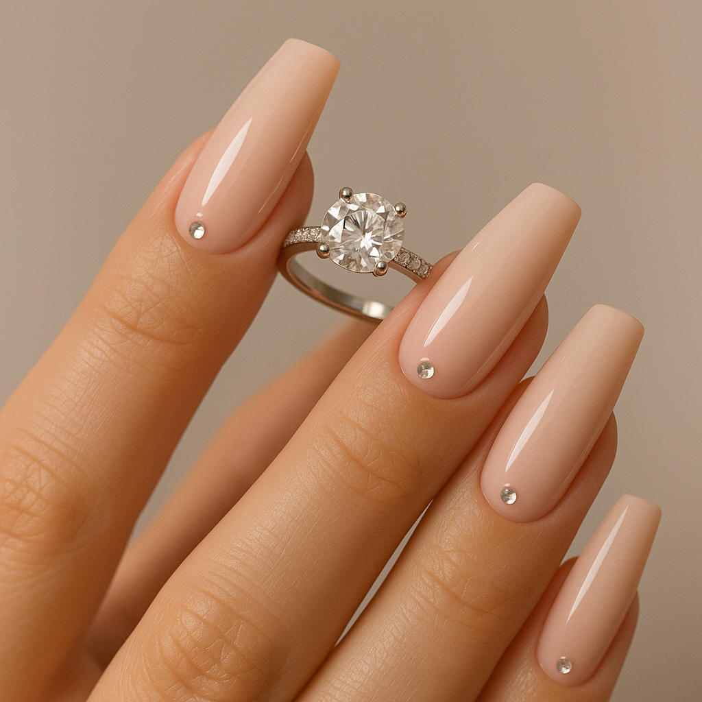 Rhinestone & Accent Coffin Nails