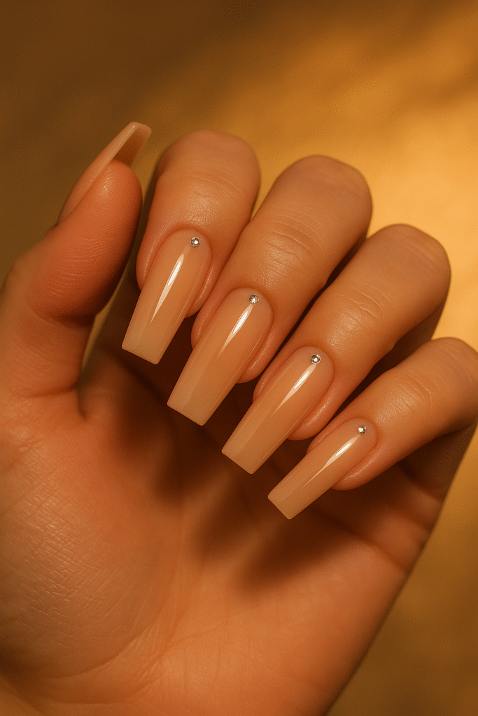 Rhinestone & Accent Tapered Square Nails