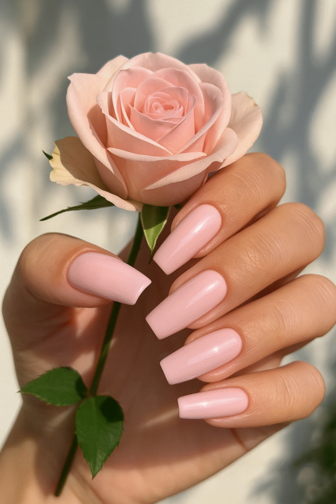 Soft Pink Coffin Nails for Everyday Elegance