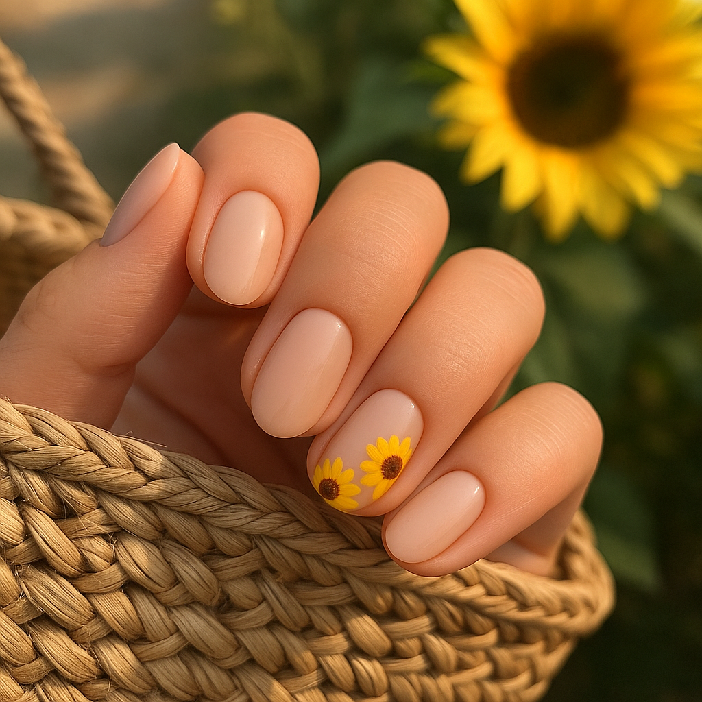 Sunflower Accent Nails