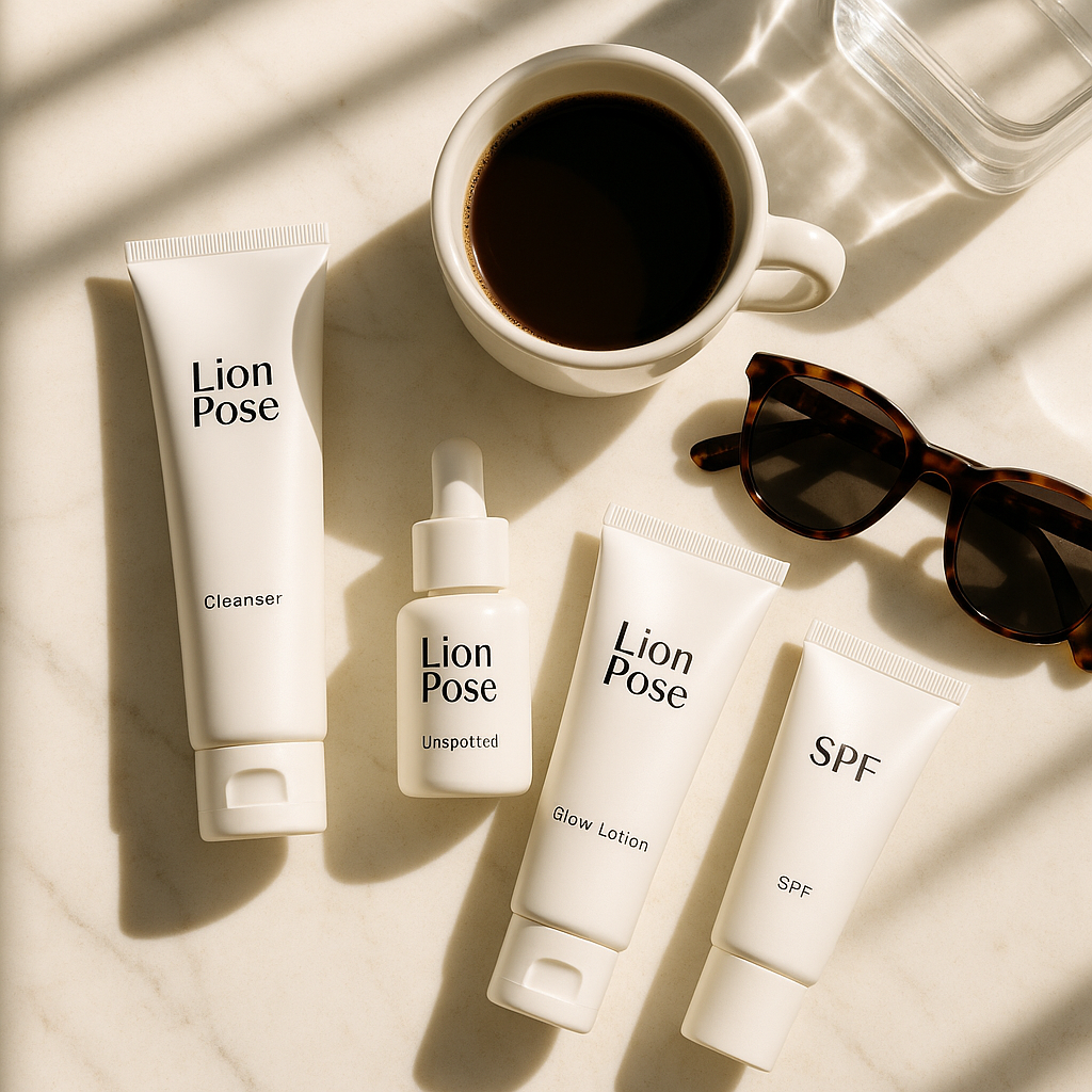 Morning Glow: Lion Pose AM Skincare Routine