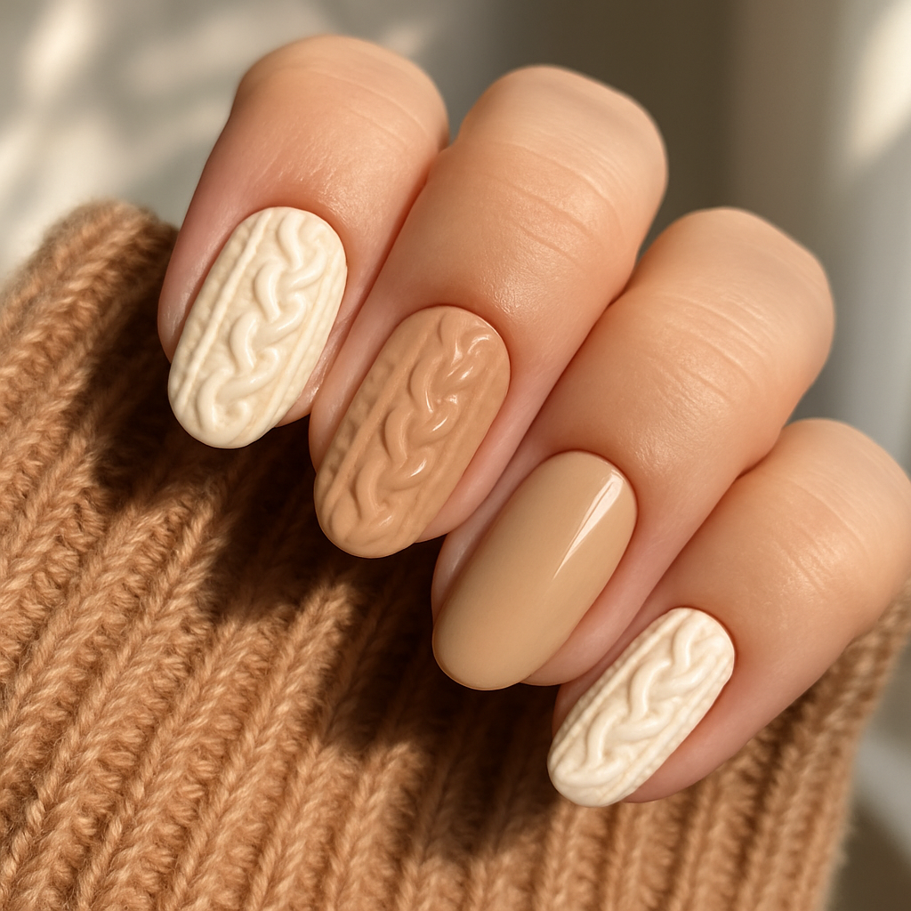 Cozy Sweater Nails — Textured & Trendy
